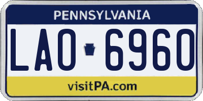 PA license plate LAO6960