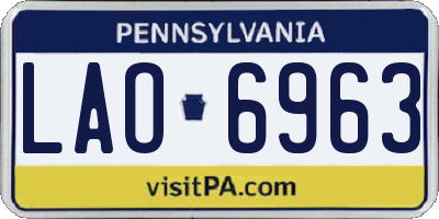 PA license plate LAO6963