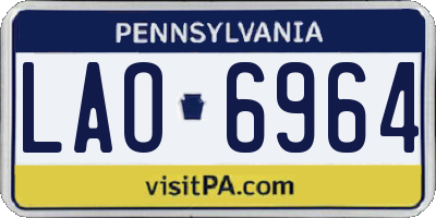 PA license plate LAO6964