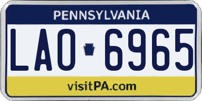 PA license plate LAO6965
