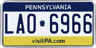 PA license plate LAO6966