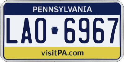 PA license plate LAO6967
