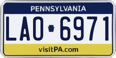 PA license plate LAO6971