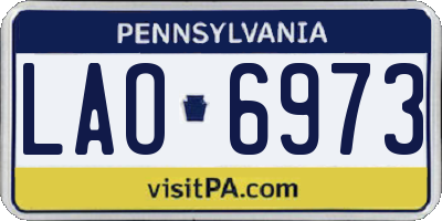 PA license plate LAO6973