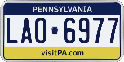 PA license plate LAO6977