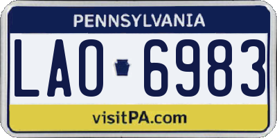 PA license plate LAO6983