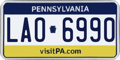 PA license plate LAO6990