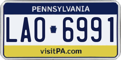 PA license plate LAO6991
