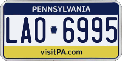 PA license plate LAO6995