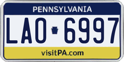 PA license plate LAO6997