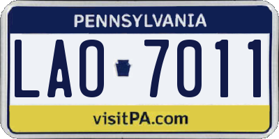 PA license plate LAO7011