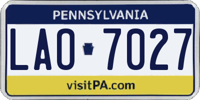 PA license plate LAO7027