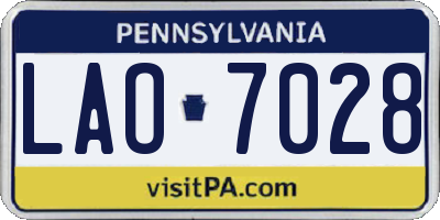 PA license plate LAO7028