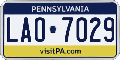 PA license plate LAO7029