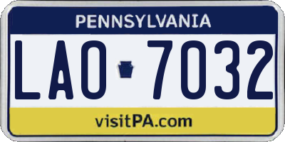 PA license plate LAO7032