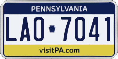 PA license plate LAO7041