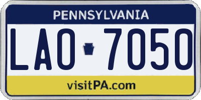 PA license plate LAO7050