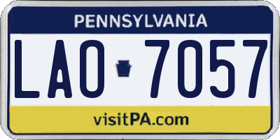 PA license plate LAO7057