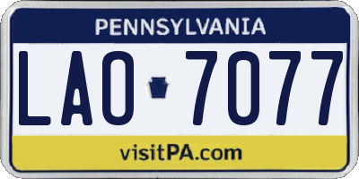 PA license plate LAO7077