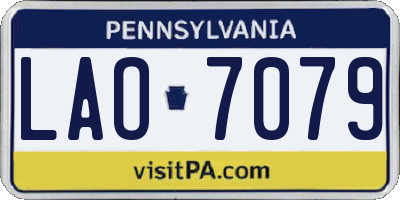 PA license plate LAO7079