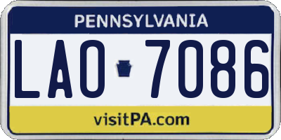 PA license plate LAO7086