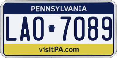 PA license plate LAO7089