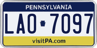 PA license plate LAO7097