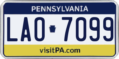 PA license plate LAO7099