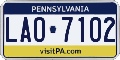 PA license plate LAO7102