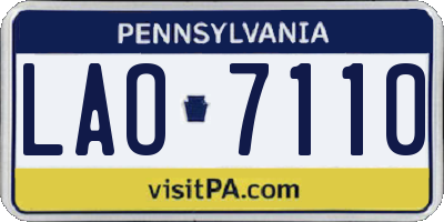 PA license plate LAO7110