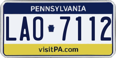 PA license plate LAO7112