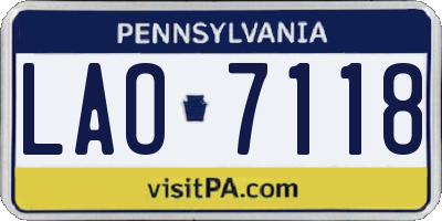PA license plate LAO7118