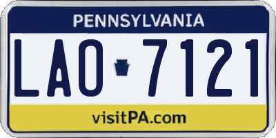 PA license plate LAO7121