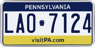 PA license plate LAO7124