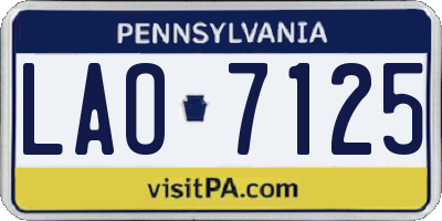 PA license plate LAO7125