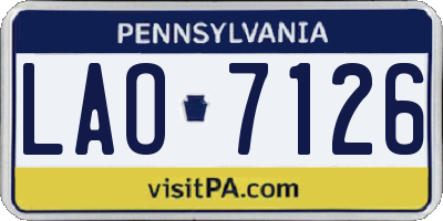 PA license plate LAO7126