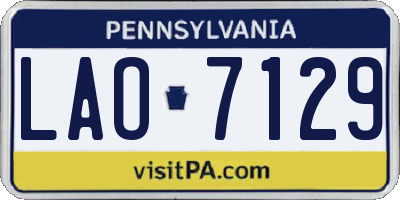 PA license plate LAO7129