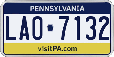 PA license plate LAO7132
