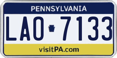 PA license plate LAO7133