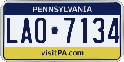 PA license plate LAO7134