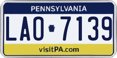 PA license plate LAO7139