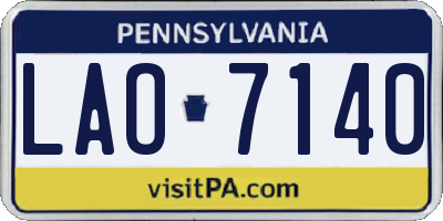 PA license plate LAO7140