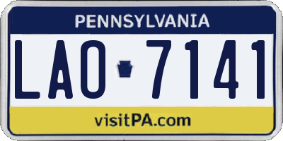 PA license plate LAO7141