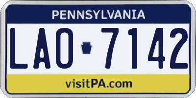 PA license plate LAO7142