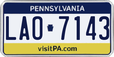 PA license plate LAO7143