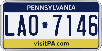 PA license plate LAO7146