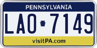 PA license plate LAO7149