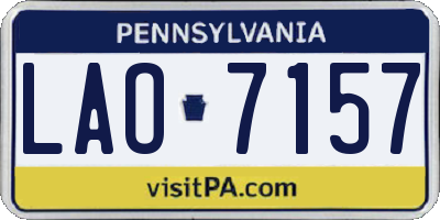 PA license plate LAO7157