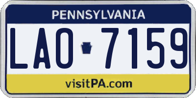 PA license plate LAO7159