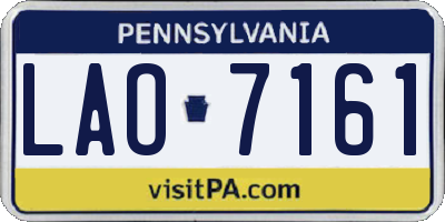 PA license plate LAO7161